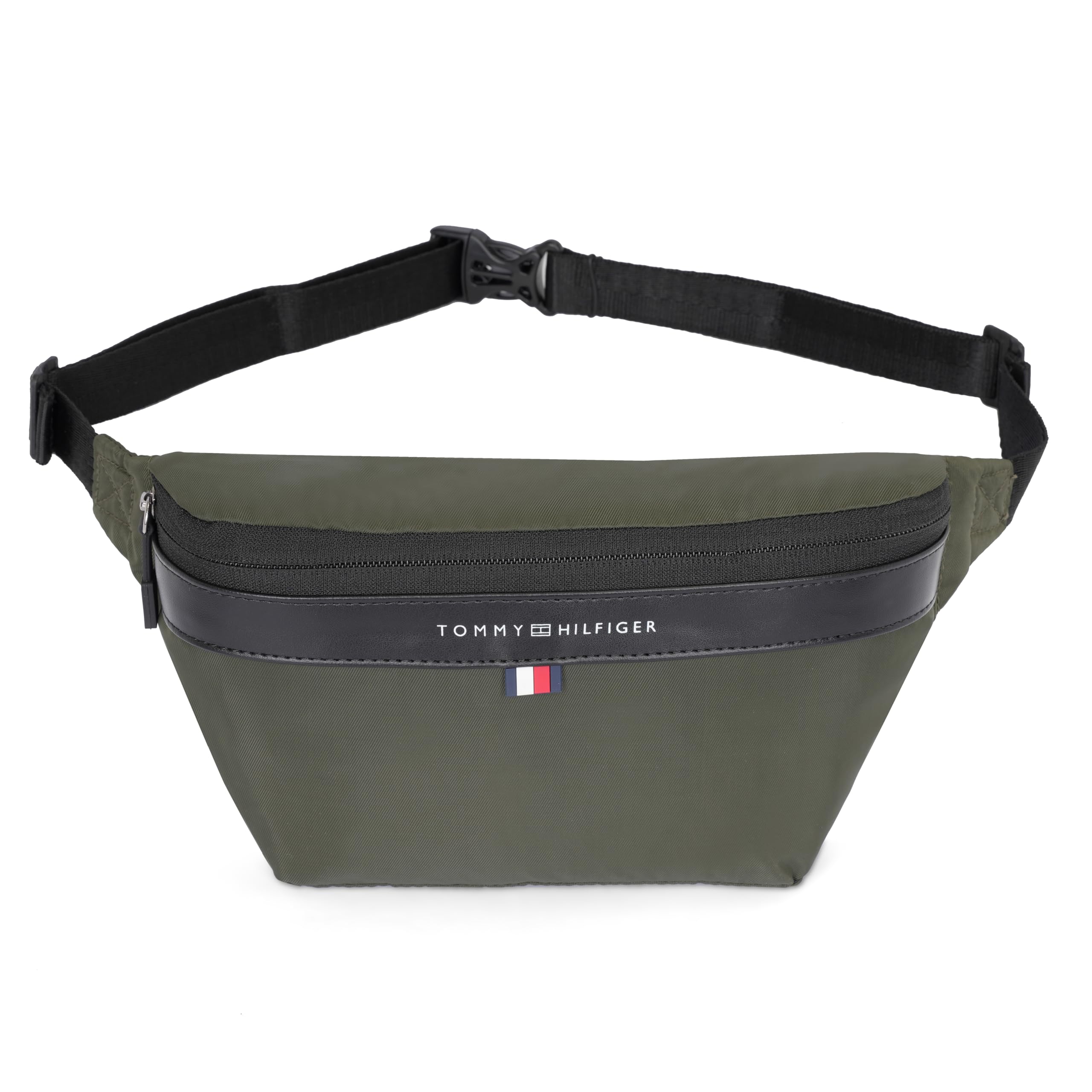 Greenbelt Unisex Waist Pouch - Olive+Black | Adjustable Waist Strap & Branded Pullers All Over with Net Pockets Inside | 1 Compartment | 3 L Capacity | Water Resistant-image-34