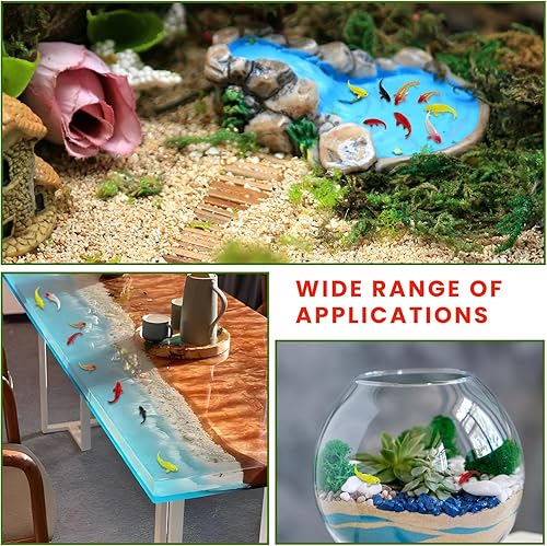 Miniatura 4 de 20 piezas de mini figuras de peces koi peces de colores en miniatura, suministros de jardín de carpas pequeñas, peces de colores falsos, figuras de