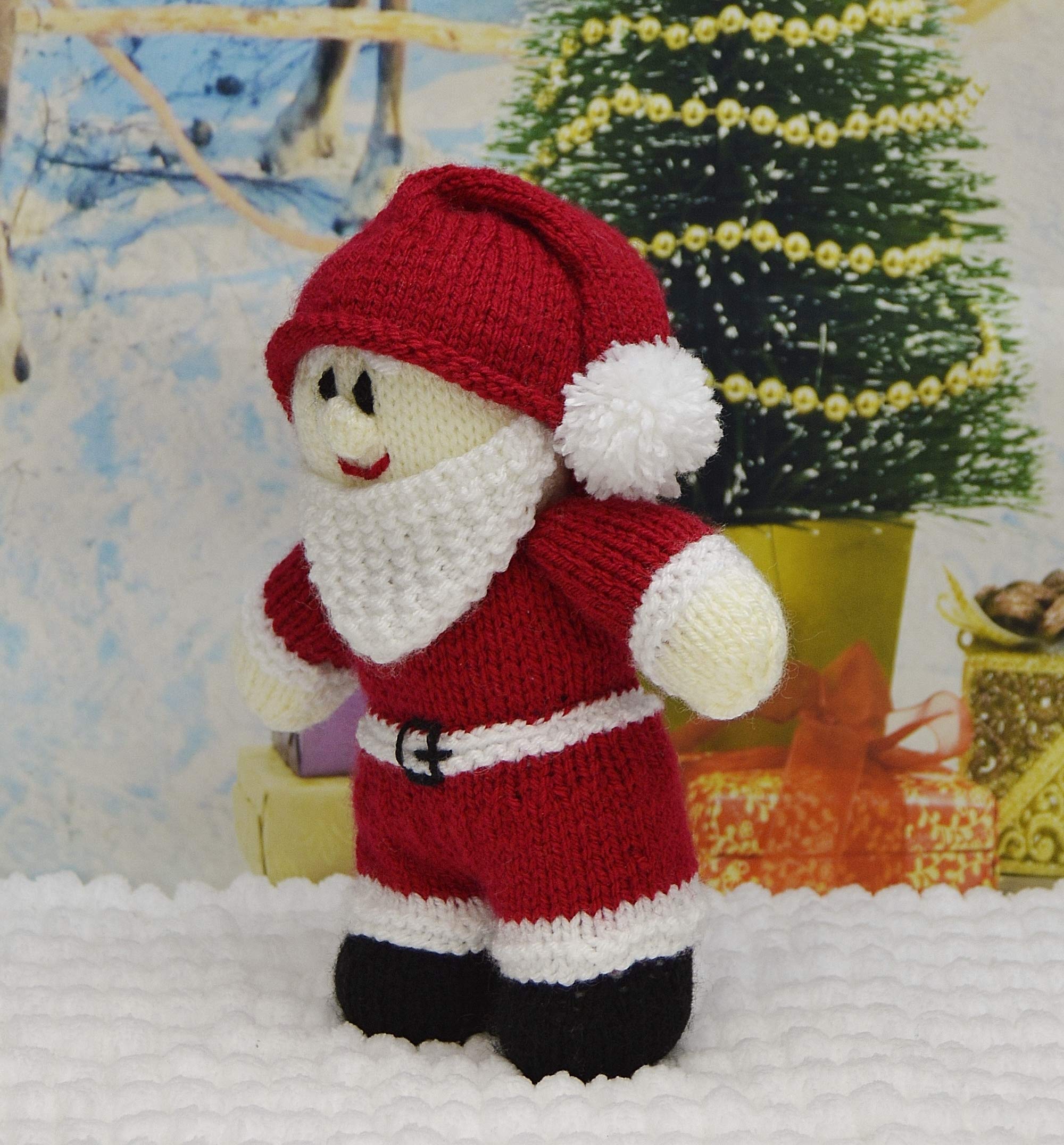 Knitting Pattern Young Santa Soft Toy. Knitters A5 UK Noel Father Christmas Leaflet. Knit Cute Handmade Xmas Gifts. Festive & Fun. Quick & Easy Beginner Yuletide Soft Toy Knits