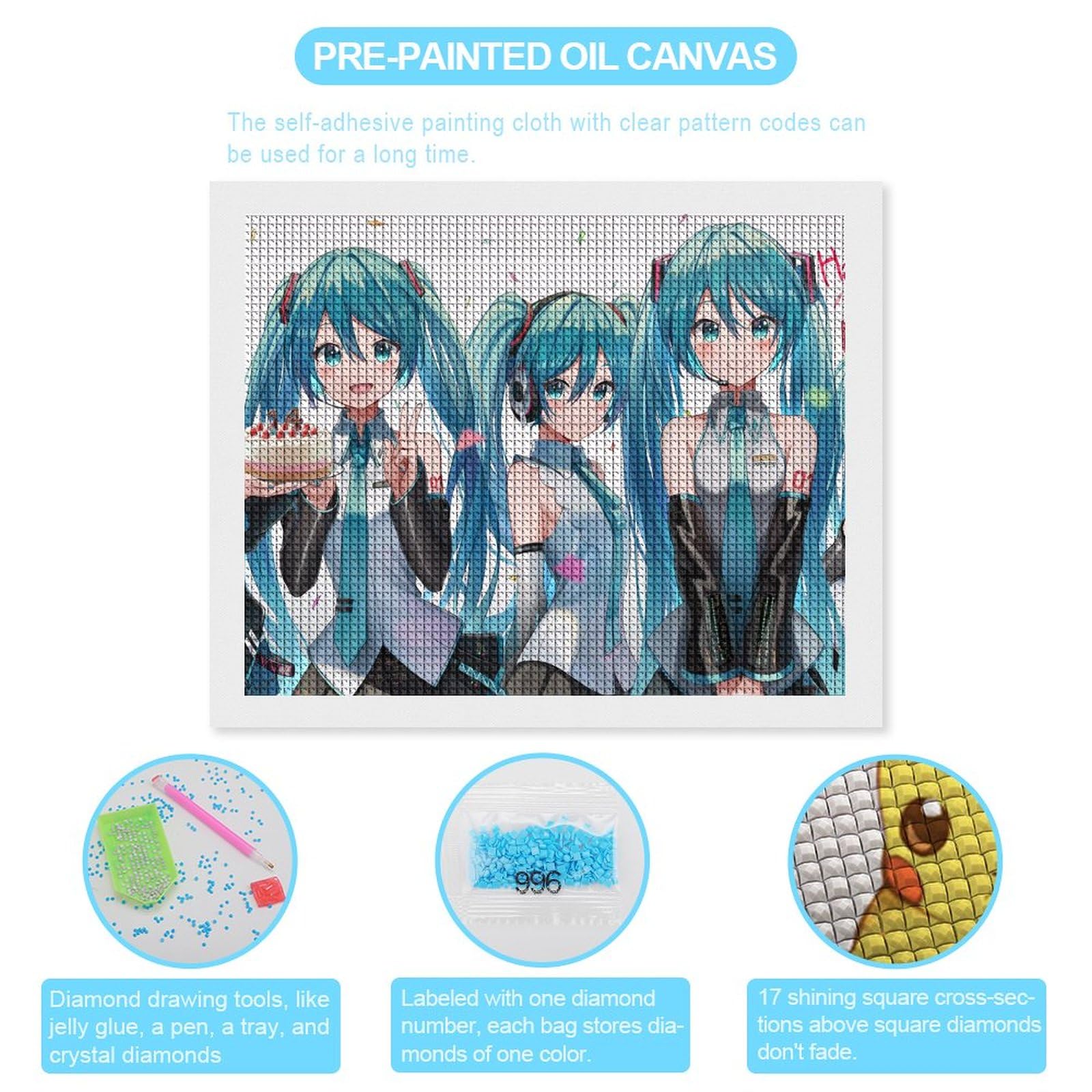 Amazon.co.jp: 初音ミク ダイヤモンドアート セット モザイクアート 5d