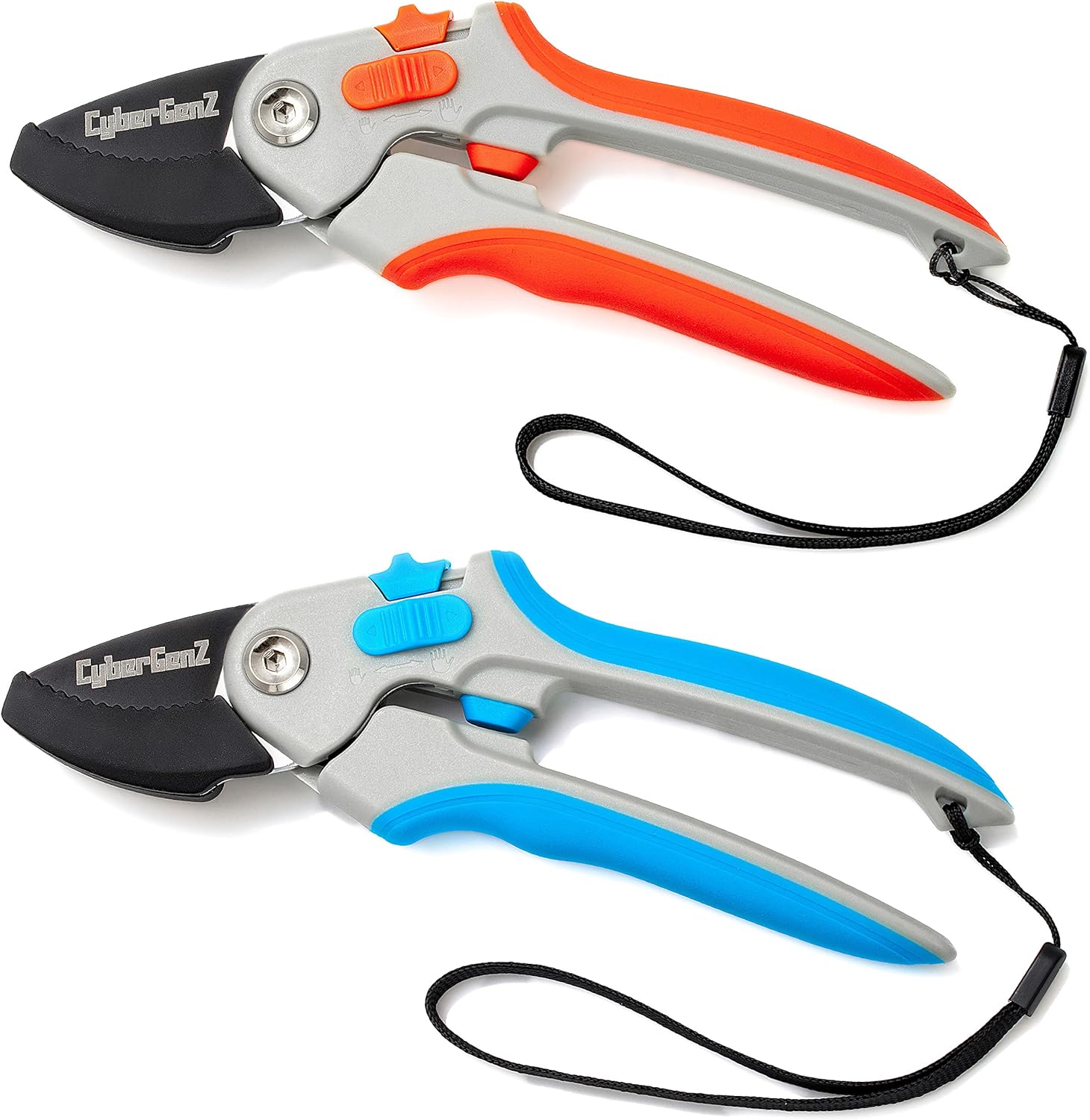 CyberGenZ Garden Clippers Set 8" Professional Anvil Pruning Shears for Gardening