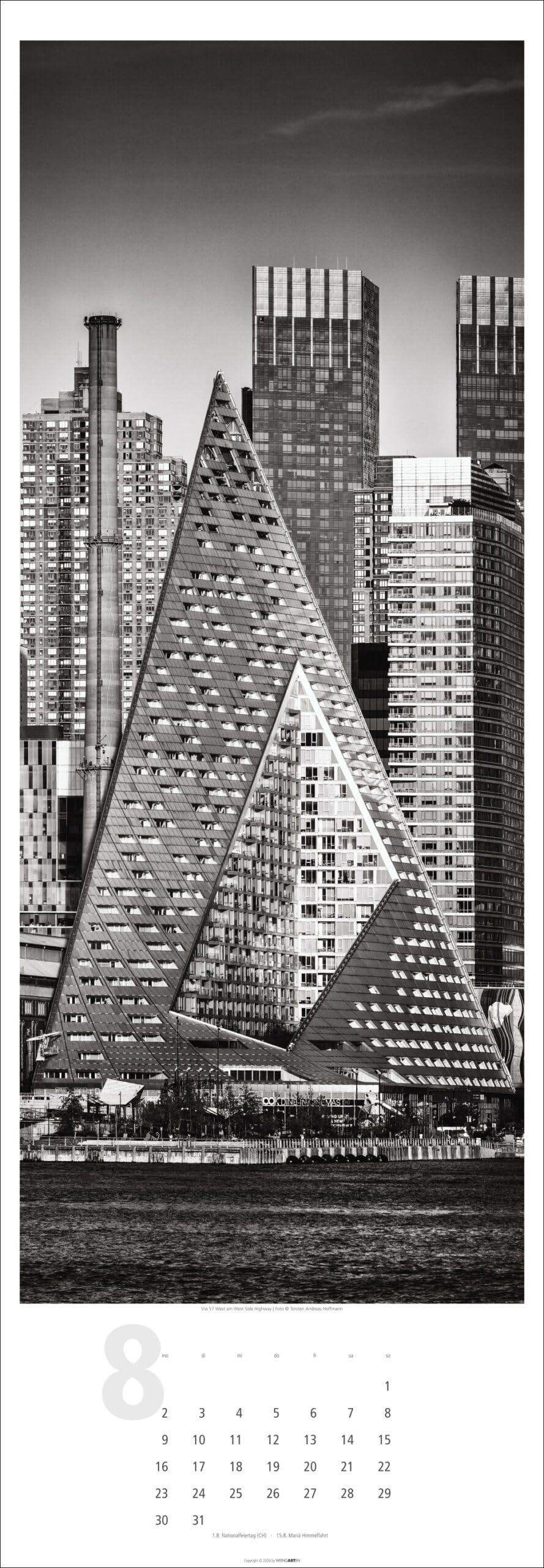 New York XXL - Kalender 2027 - Fotokalender im Vertikalformat - Weingarten-Verlag - Torsten Andreas Hoffmann - Wandkalender in schwarz-weiß mit New-York Aufnahmen - 34 cm x 98 cm