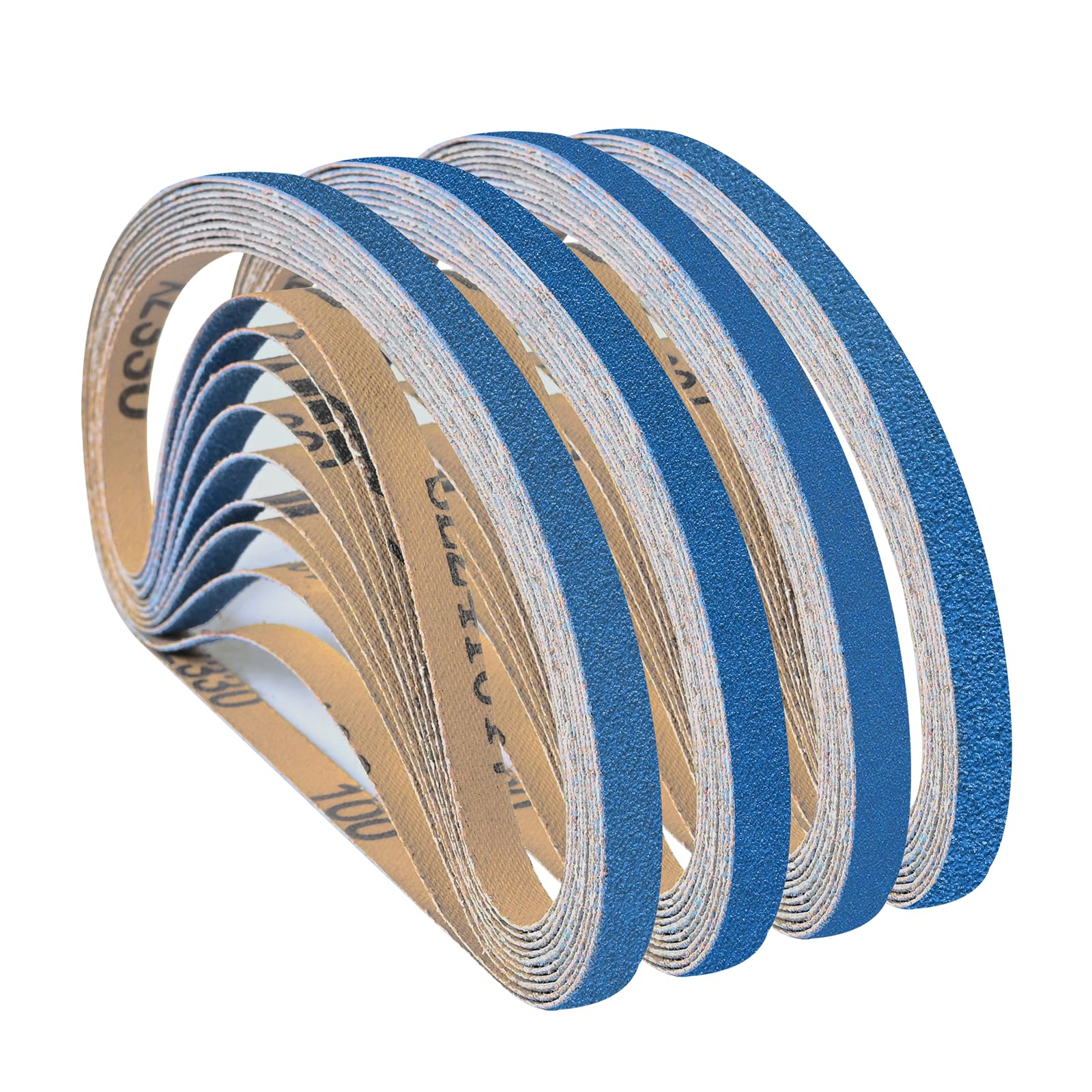 UMXIUO 32 Pack Sanding Belts 9 x 533mm, Grits 40/60/80/120 Zirconium Corundum Sander Belt for Sander