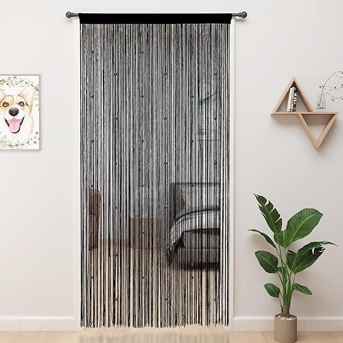YIIBAII Cortinas de cuentas con cuentas para puertas, cristales adecuados para decoración de interiores y divisiones, cortinas de armario (39 x 79