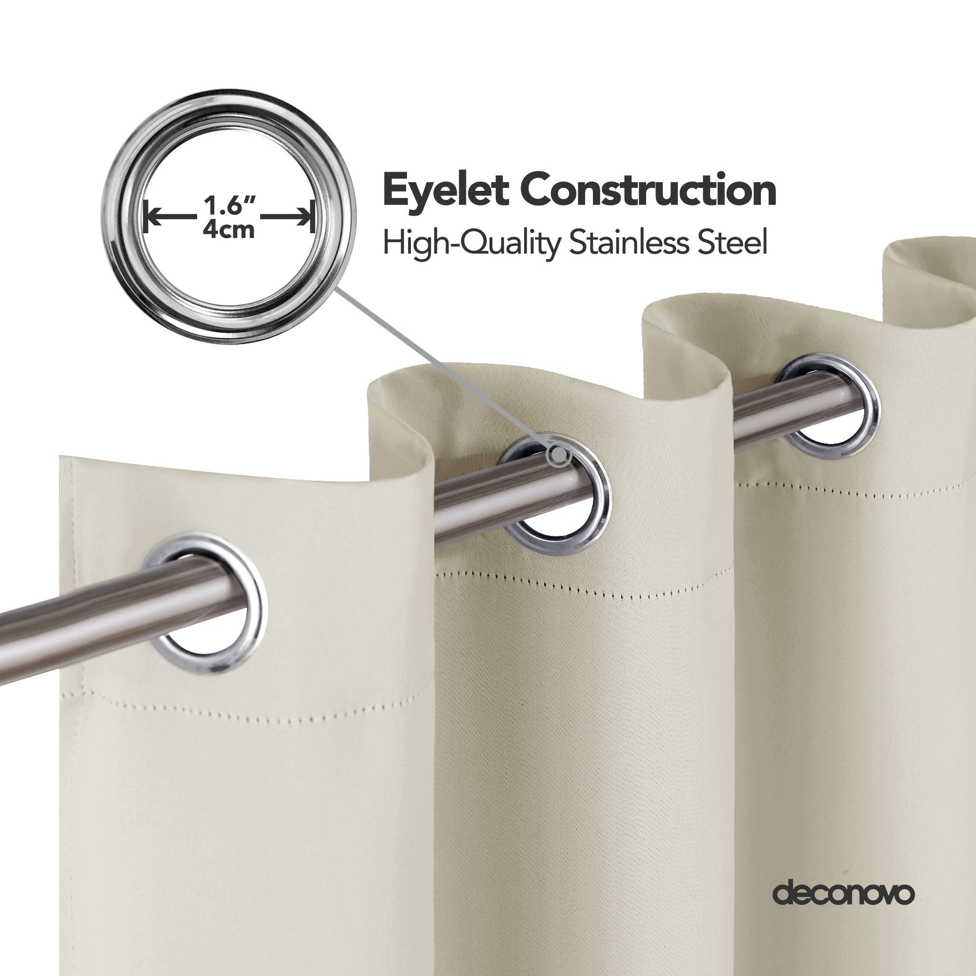 Deconovo Oscuranti per Interni Camera da Letto 300 CM Altezza, Oscurante Termica Isolante con Anelli per Finestre Moderne 1 Pannello, 140 * 300 CM, Beige Chiaro