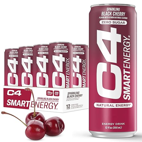 Miniatura 2 de C4 Smart Energy Drink - Combustible de rendimiento sin azúcar y estimulador cerebral nootrópico, sustituto de café o alternativo, cereza negra, 12