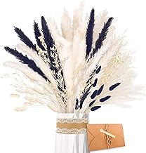 Pampas Dried Pampas Natural Decoration, White Black Lagurus Decoration, Dried Flowers Bouquet for Crafts, Wedding Table, Living Room Vases, Bohemian Home Decor