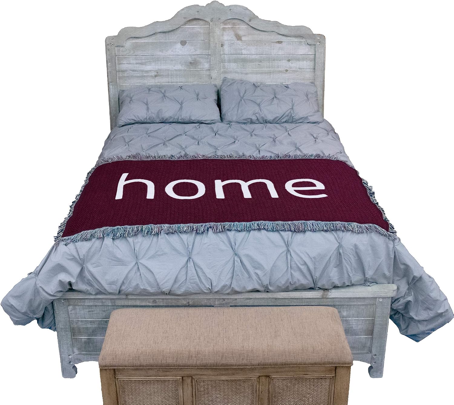 Pure Country Weavers Home Blanket Wine - Housewarming Gift Tapestry Throw for Back of Couch or Sofa - Woven from Cotton - Made in the USA (61x36)