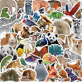 100PCS Cute Animal Stickers, Realistic Animals Aesthetic Decals Vinyl Wa...