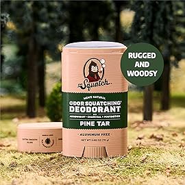 Dr. Squatch Natural Deodorant for Men - Odor-Squatching Aluminum Free - Pine Tar & Birchwood Breeze (2.65 oz, 2-Pack)