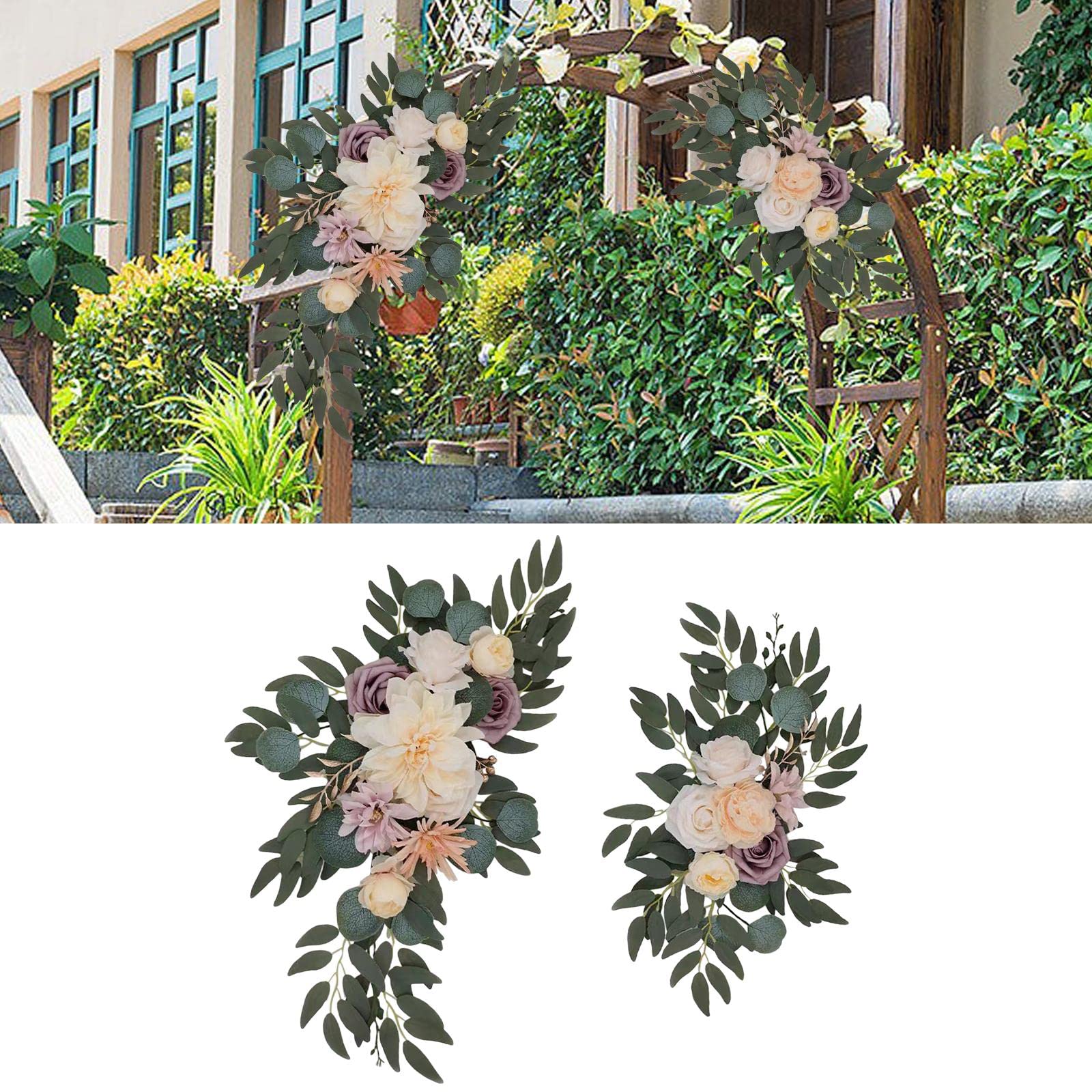 2 de Boda, Flores, Girasoles, Decoración, Estilo Rústico, para Puerta Trasera, Fiesta, Opción 3C