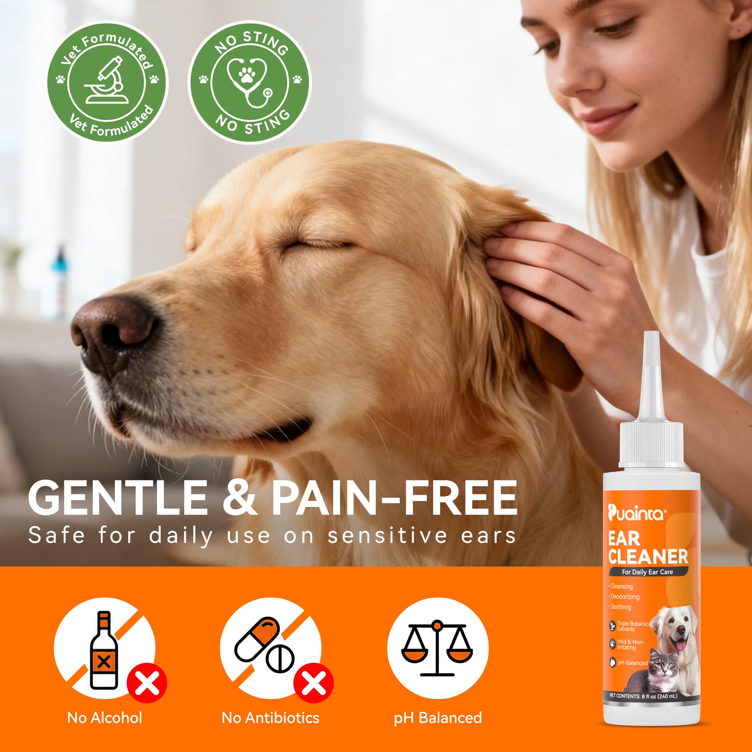 Dog Ear Cleaner Solution - Alcohol-Free Ear Wash with Quantum Silver & Witch Hazel - Soothes Itch, Removes Wax & Odor - Gentle Daily Flush for Dogs & Cats (8 oz) - image 5