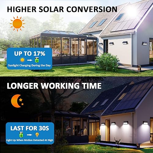 Miniatura 9 de BAXIA TECHNOLOGY Luces solares impermeables para exteriores 100 LED sensor de movimiento de seguridad luces solares para exteriores para puerta