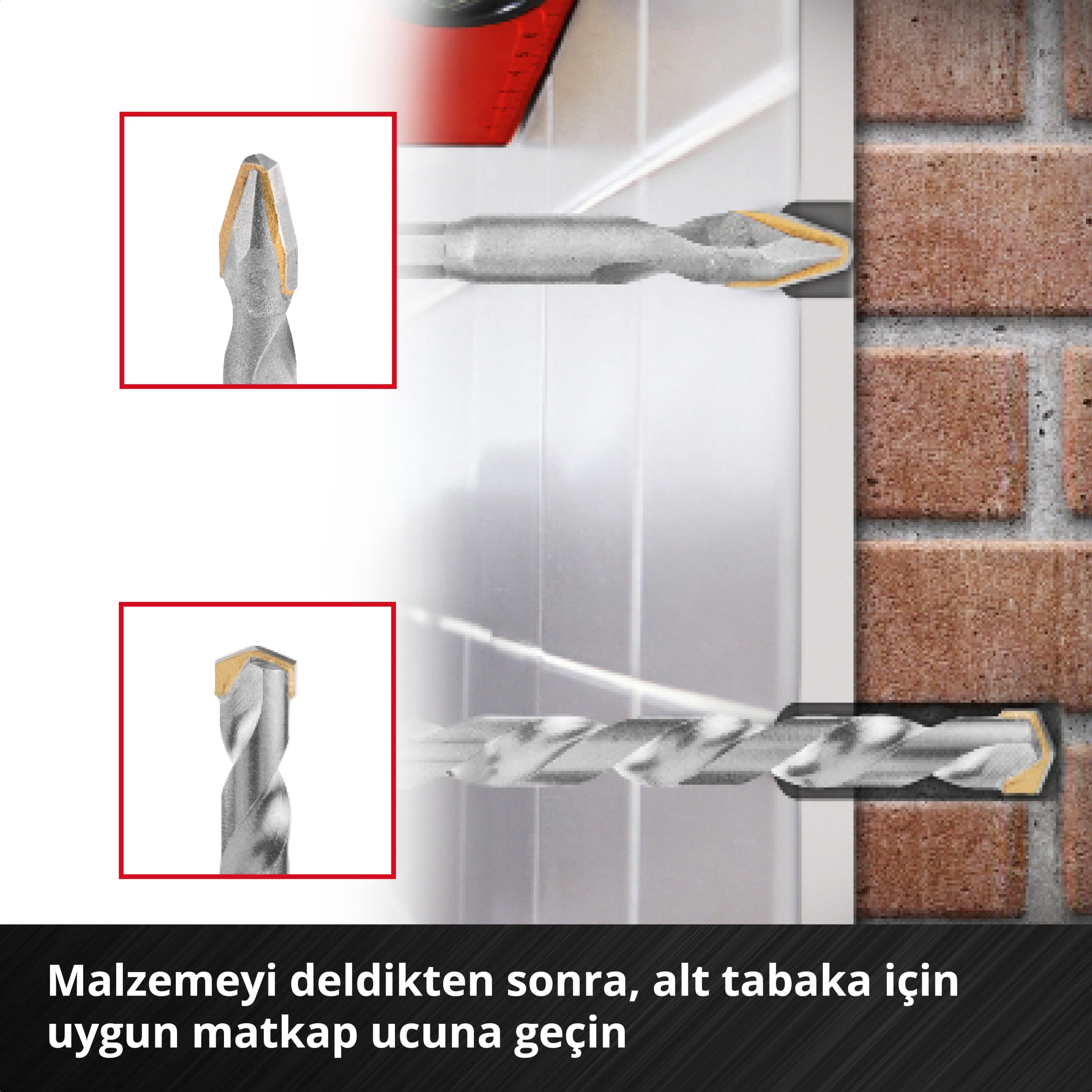 Orijinal Einhell XS-CASE 4 Parça Karbür Fayans Matkap Ucu Seti (Takım Çeliğinden Üretilmiştir, Özel Taşlanmış Karbür Plaka, Merkezleme Ucu, E 6.3 Sap, Saklama Kutusu Dahil) - 49051404