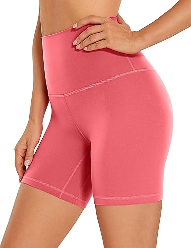 CRZ YOGA Butterluxe Super High Waist Biker Shorts 6"- Yoga Workout Womens Buttery Soft Over Belly
