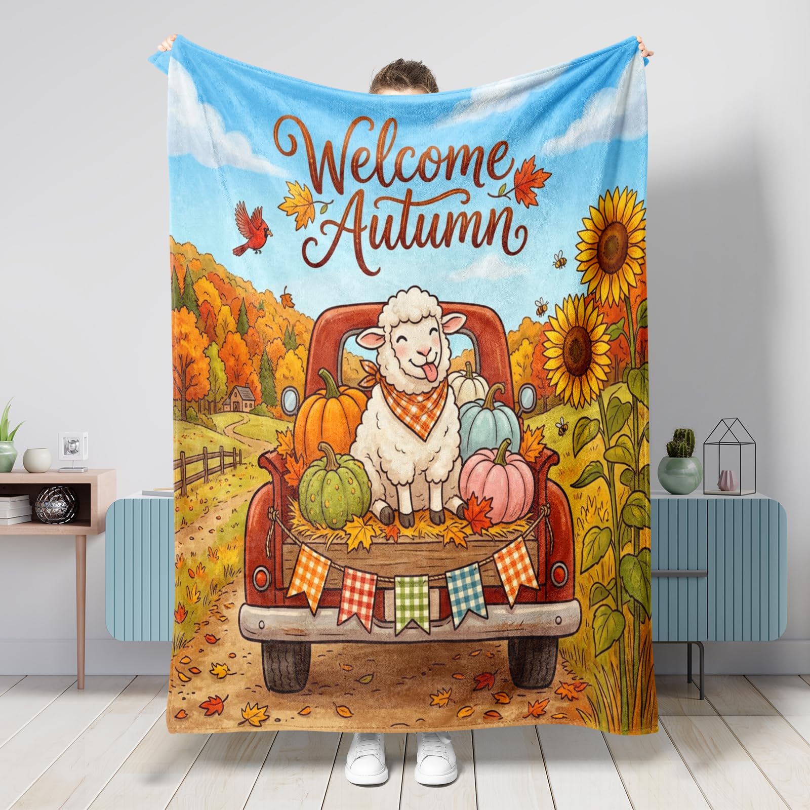 Couverture douce camion rouge pour des moments cocooning