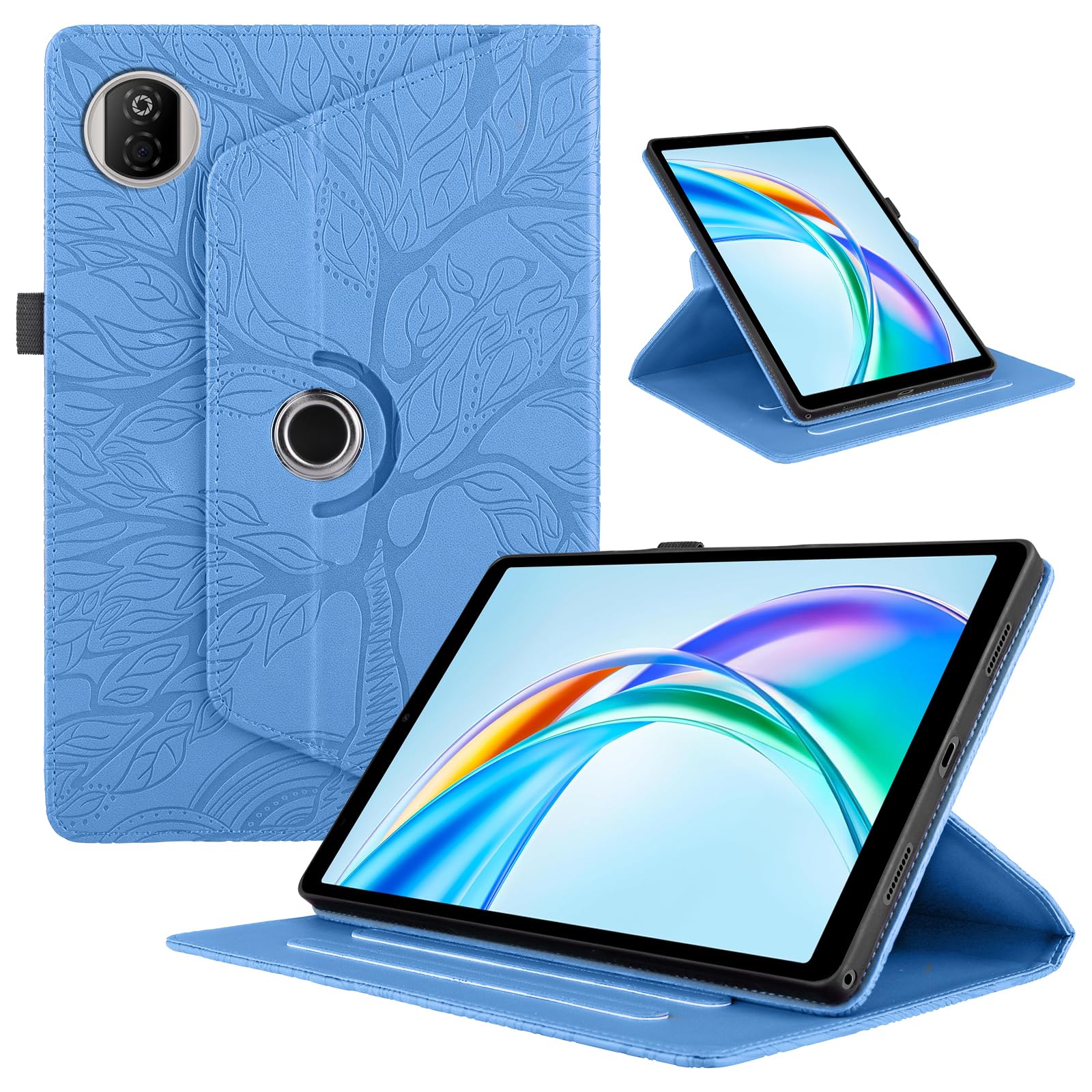 Funda para Samsung Galaxy Tab S9/ S8/ S7 11" (SM-X710/X700/T870) PU Cuero Tablets Protectora Cover 360°Carcasa Giratoria de ángulo Múltiple Stand Función Tablets Funda,Rojo Árboles — view 112