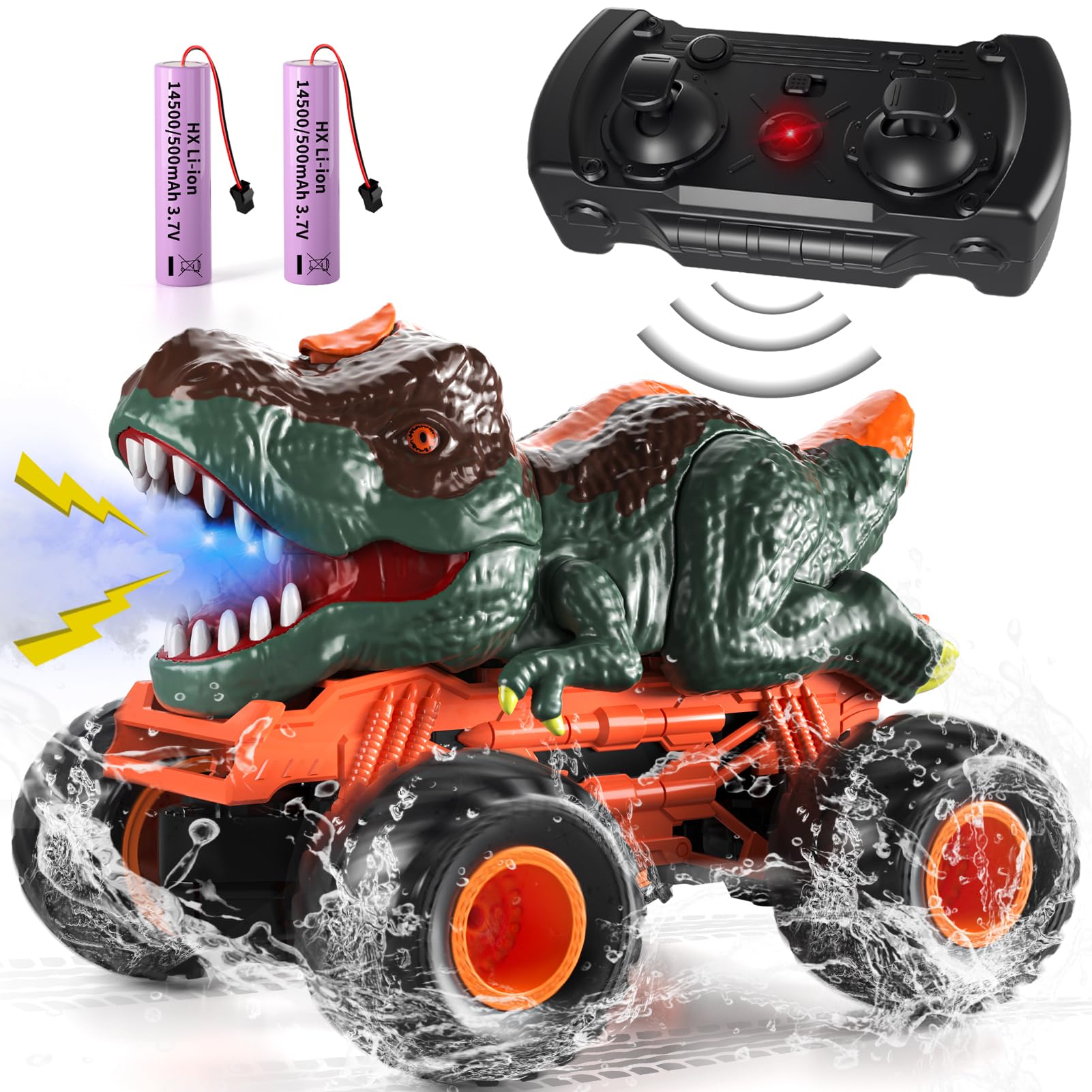 Bennol 2.4GHz Remote Control Dinosaur Truck Toys for Kids Boys 3-5 4-7 8-12, RC Dino Car Toys Birthday Gifts for 3 4 5 6 Year Old Boys, Indoor & Outdoor RC Car Dinosaur Toys for Kids