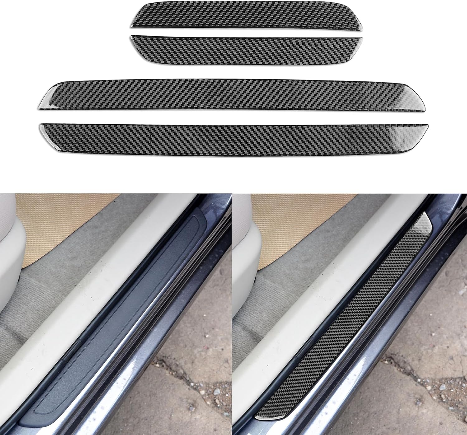 Real Premium 3D Effect Carbon Fiber Sticker Compatible with Toyota Corolla 2009-2013 Car Center Console Gear Shift Panel Decoration kit Auto Interior Accessories Decal 3pcs Black