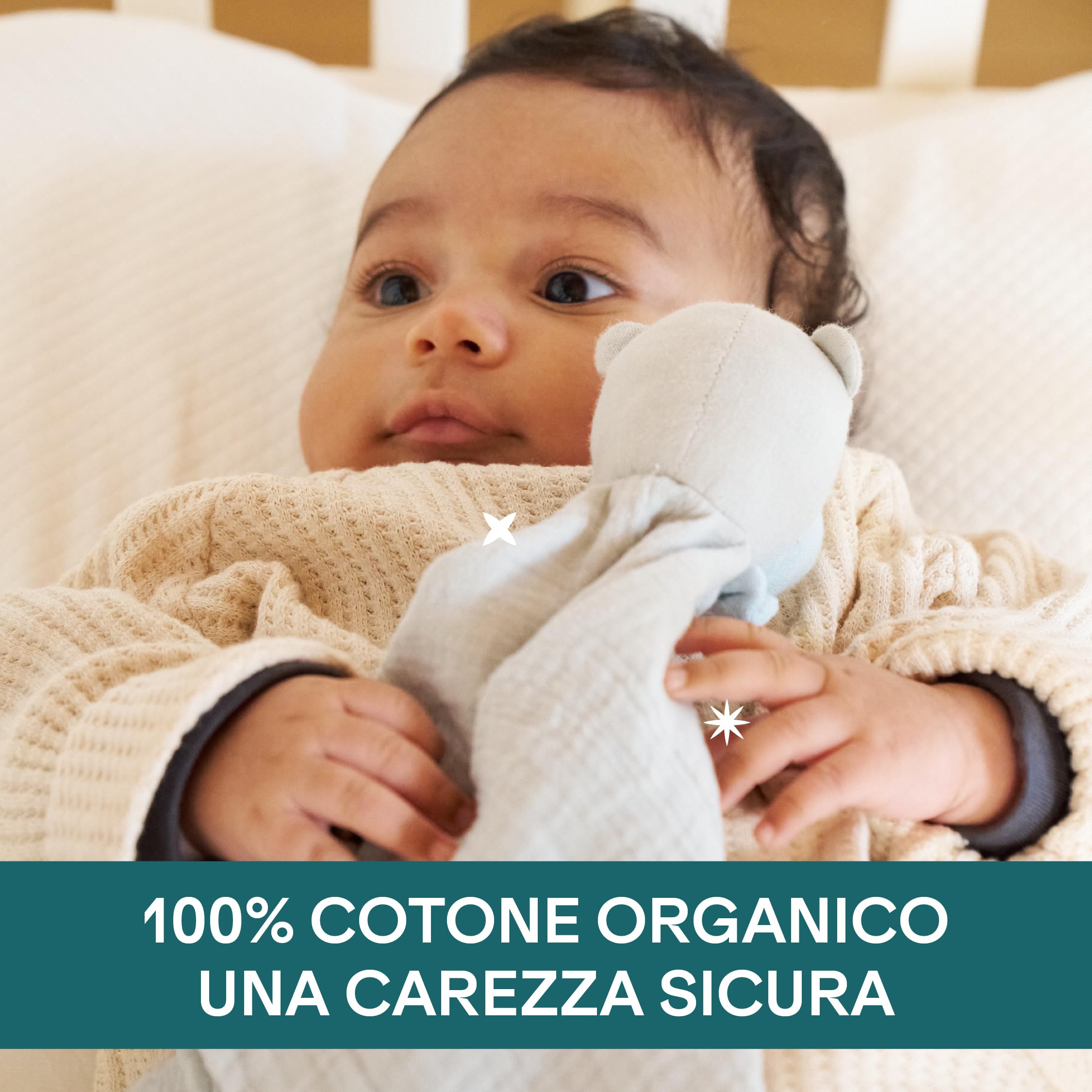 KOALA BABYCARE Doudou Bambino o Ragazza in Chiffon Bio 40x40 cm - Peluche morbida e sicura - Doudou piatto Volpe, Koala, Giraffa o Ippopotamo - per Neonati e 0+ mesi