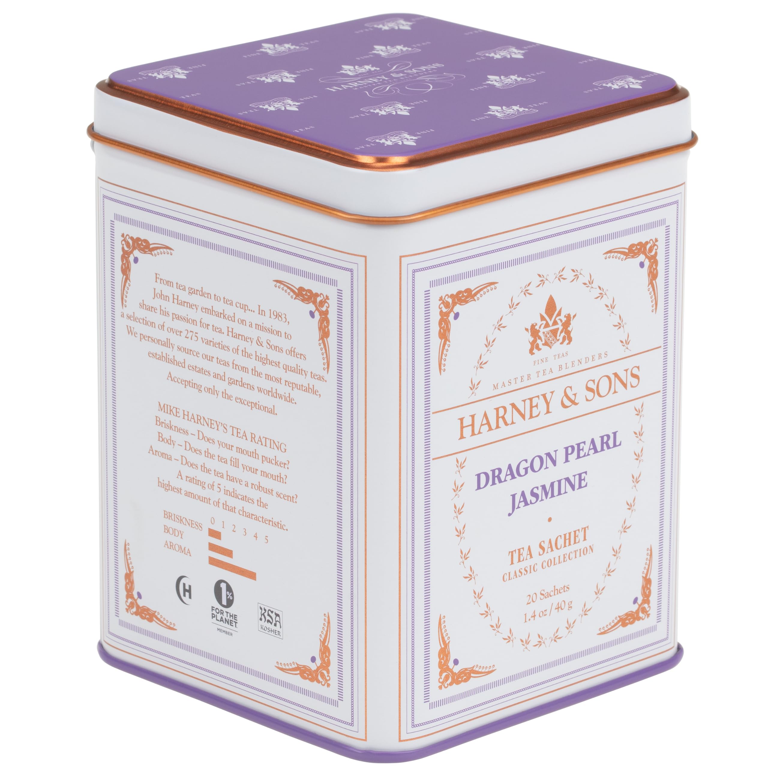 Harney & Sons Dragon Pearl - Té de jazmín, 20 unidades (paquete de 1)