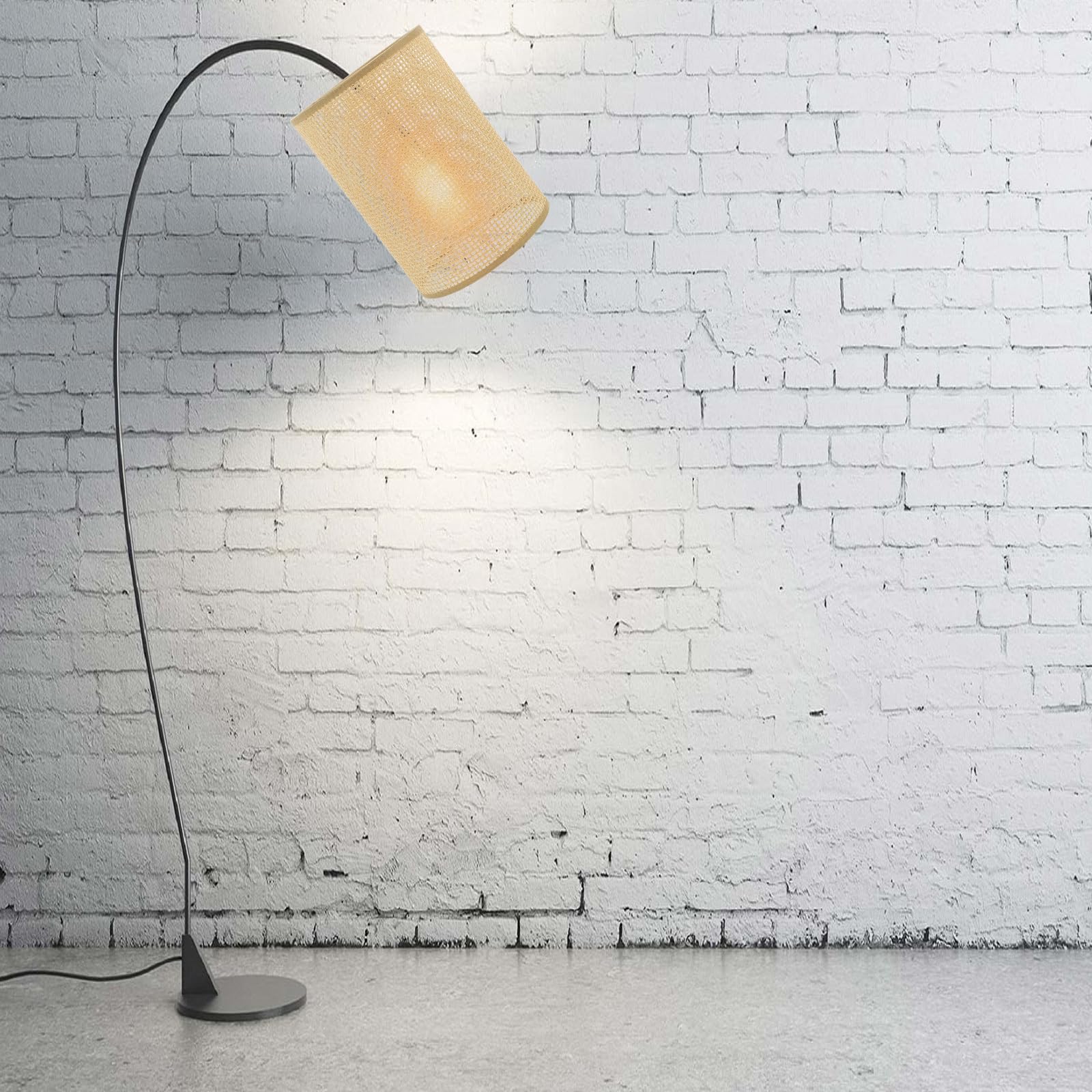Cubierta de lámpara colgante para lámpara colgante, 2 piezas de ratán tejido de ratán, cubierta de luz cilíndrica, pantalla rústica bohemia para lámpara de mesa, lámpara de mesa para decoración 7