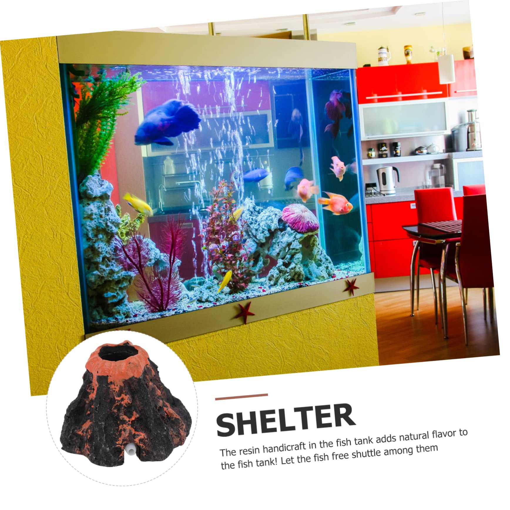 DOITOOL 6stücke Simulation Vulkan Dekoration Für Aquarium Lebensnahe Unterwasser-ressin Kunst Für Fisch Tank Versteckmöglichkeiten Für Aquarientiere