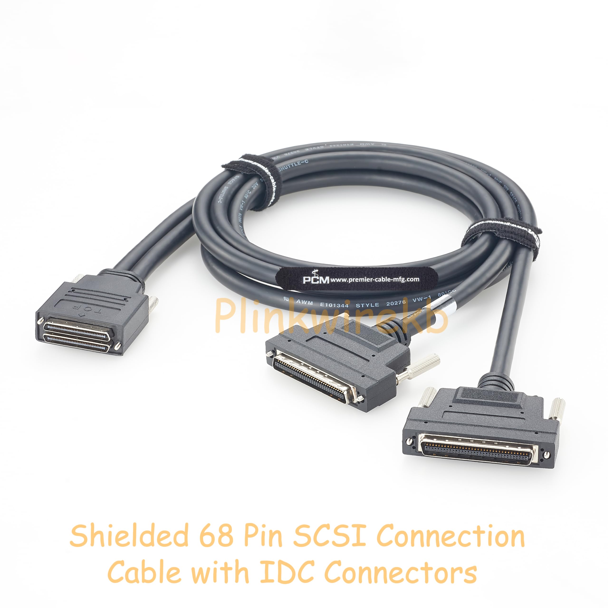 Câble mini SCSI 2S 68 broches 1,5 m mâle vers 2 x HPCN 68 broches mâle SCSI câble de données blindé UL20276 30AWG 34P pour ordinateurs industriels, appareils de stockage et systèmes de