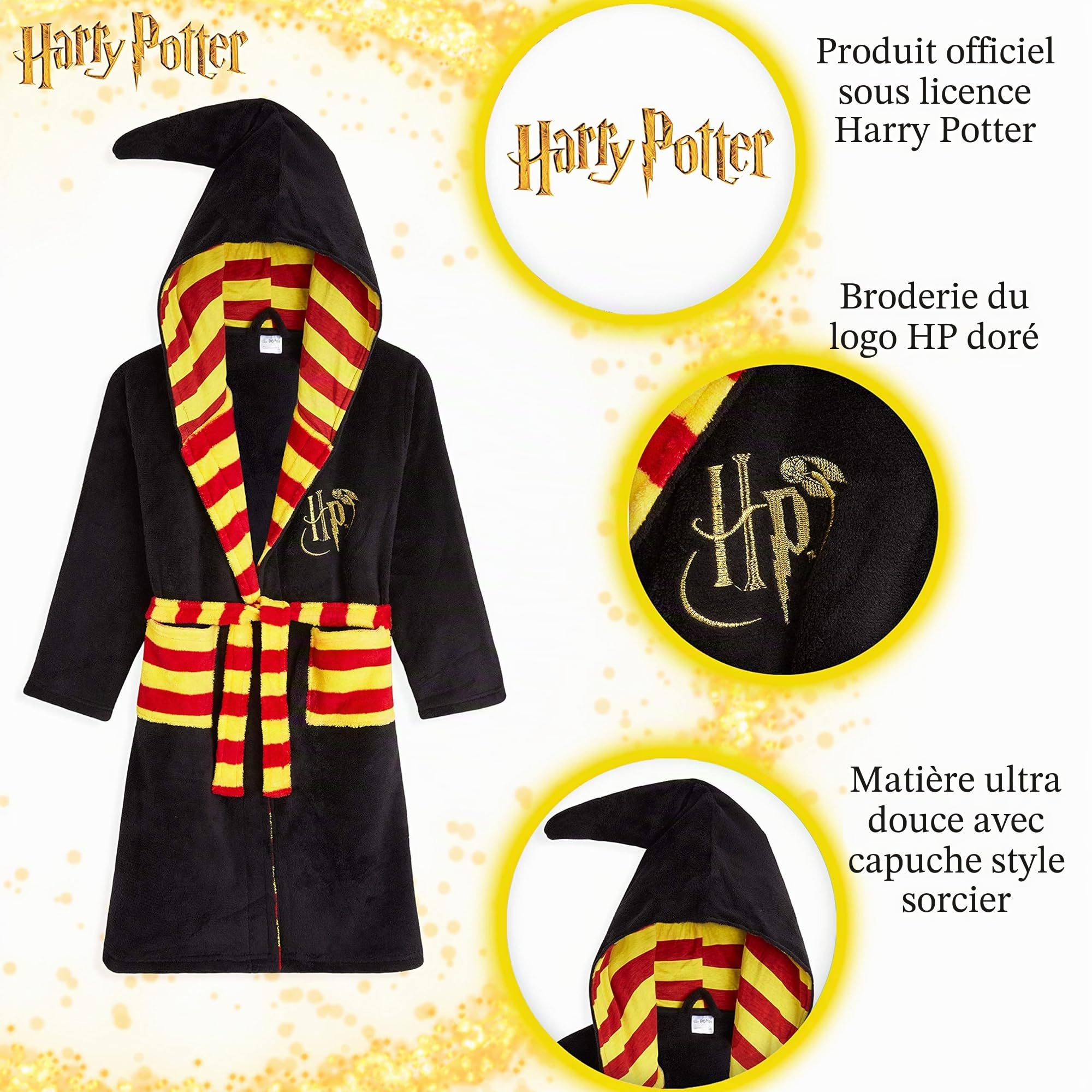 Harry Potter Robe de Chambre Enfant - Peignoir Enfant en Polaire