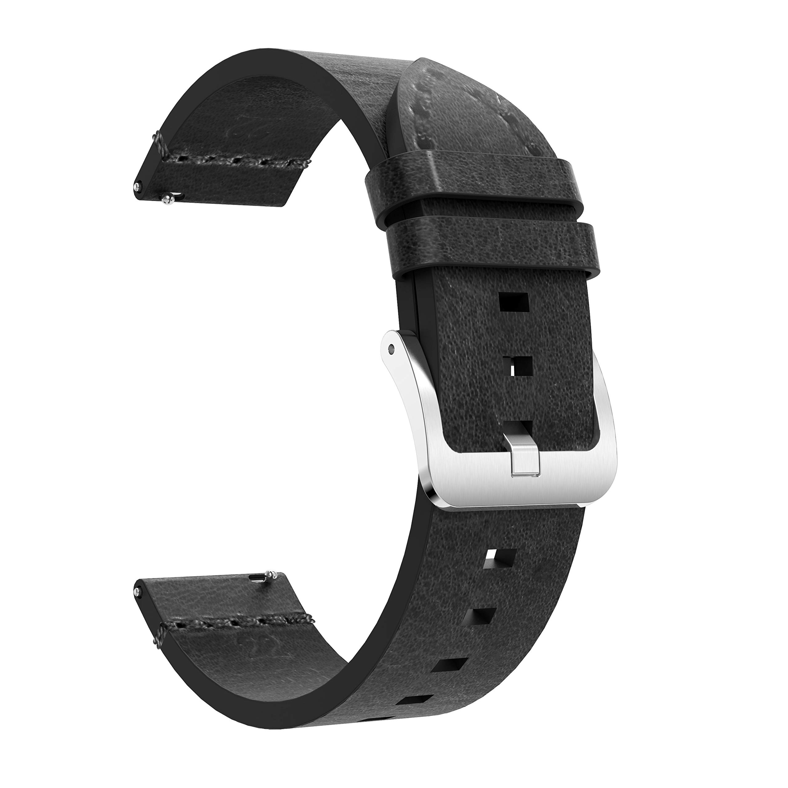 Quick Release Leather Watch Bands for Men Women - 20mm 22mm Top Genuine Leather Watch Strap