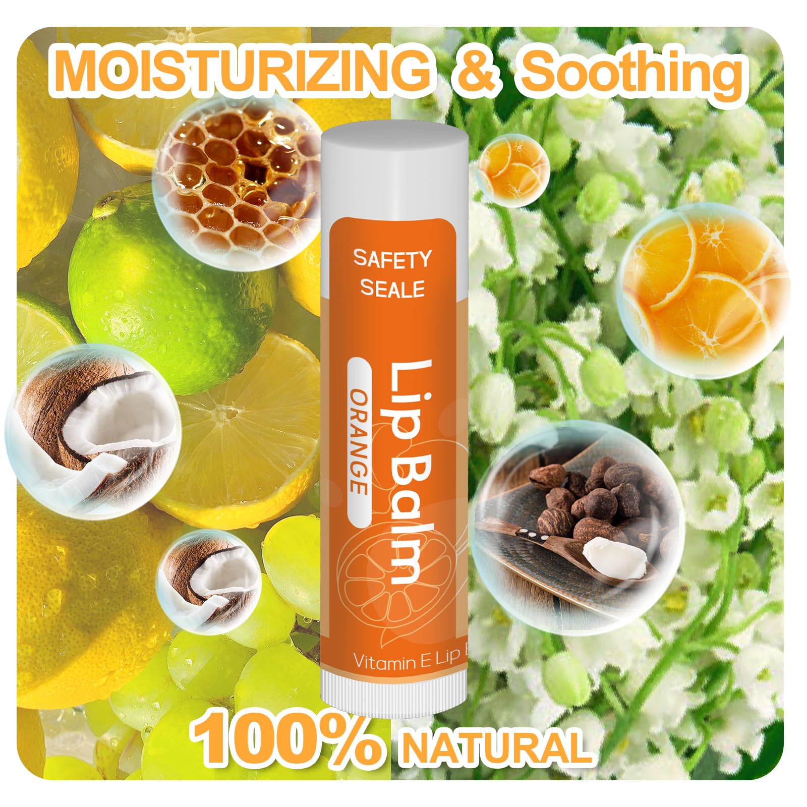 Paquete de 10 bálsamos labiales naturales a granel con vitamina E y aceite de coco para el día de San Valentín, la mejor opción – Hidratante, calmante y reparador de labios secos y agrietados – 10 4
