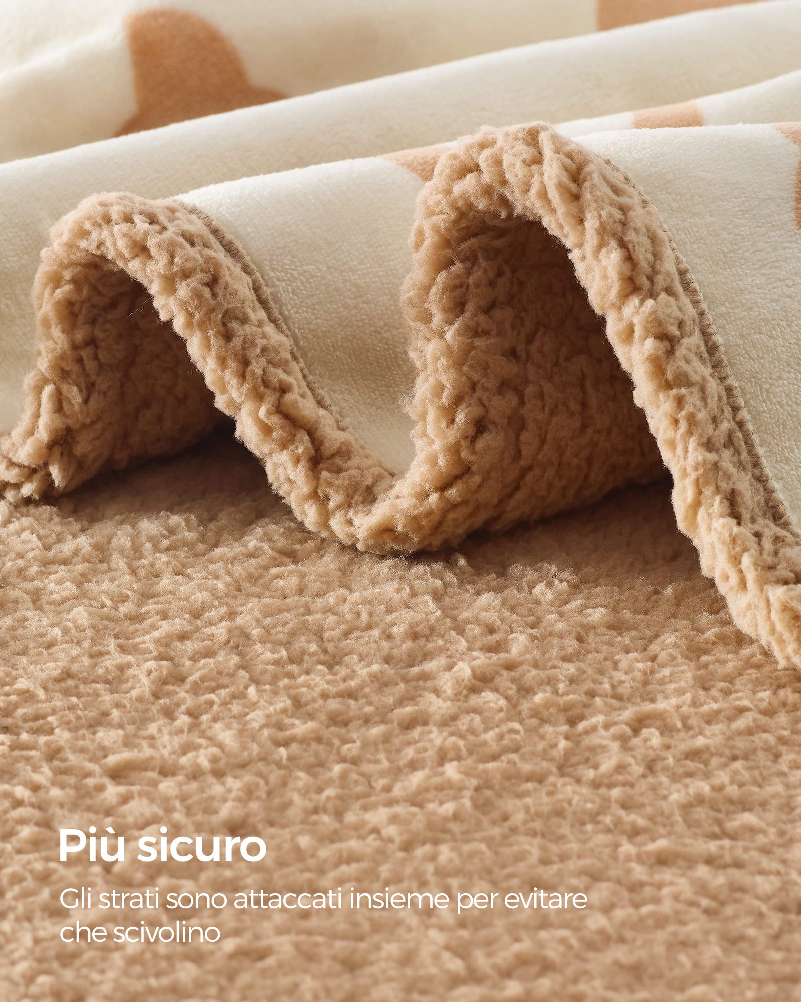 Feandrea Coperta Impermeabile per Cani, Coperta Animali Domestici in Sherpa per Cani di Media e Grande Taglia, Gatti, 152 x 127 cm, XL, Coprisedile Reversibile Lavabile in Lavatrice, Beige PPB060K01