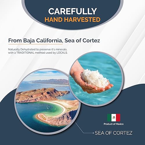 Miniatura 3 de All Goods - Sal marina mineral – 16 onzas de grano grueso, 100% natural, cosechada a mano, rica en más de 90 minerales esenciales, 30% menos de