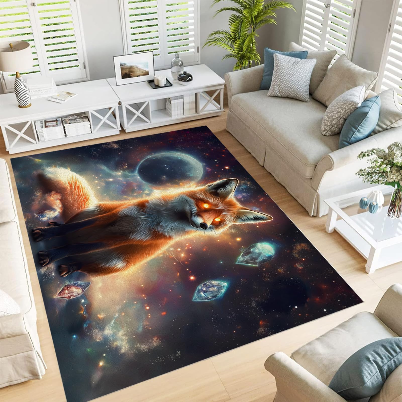 Tapis salon vintage lavable pour éliminer les taches et sécuriser les sols glissants