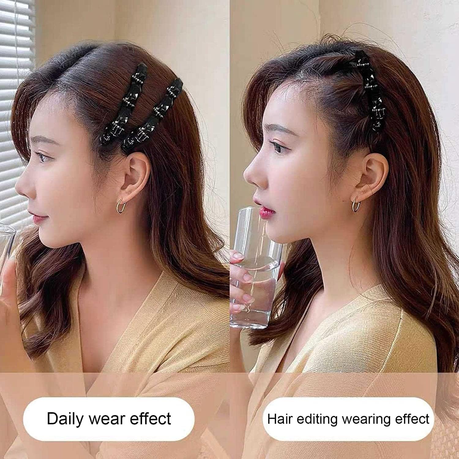 2 Pcs Double Layers Twist Band French Braider Hair Tool Fashion Double Layer Band Twist Plait Clip Front Hair Clips Hairpin Headband Beauty Tool Women's Fashion Headbands - Image 3