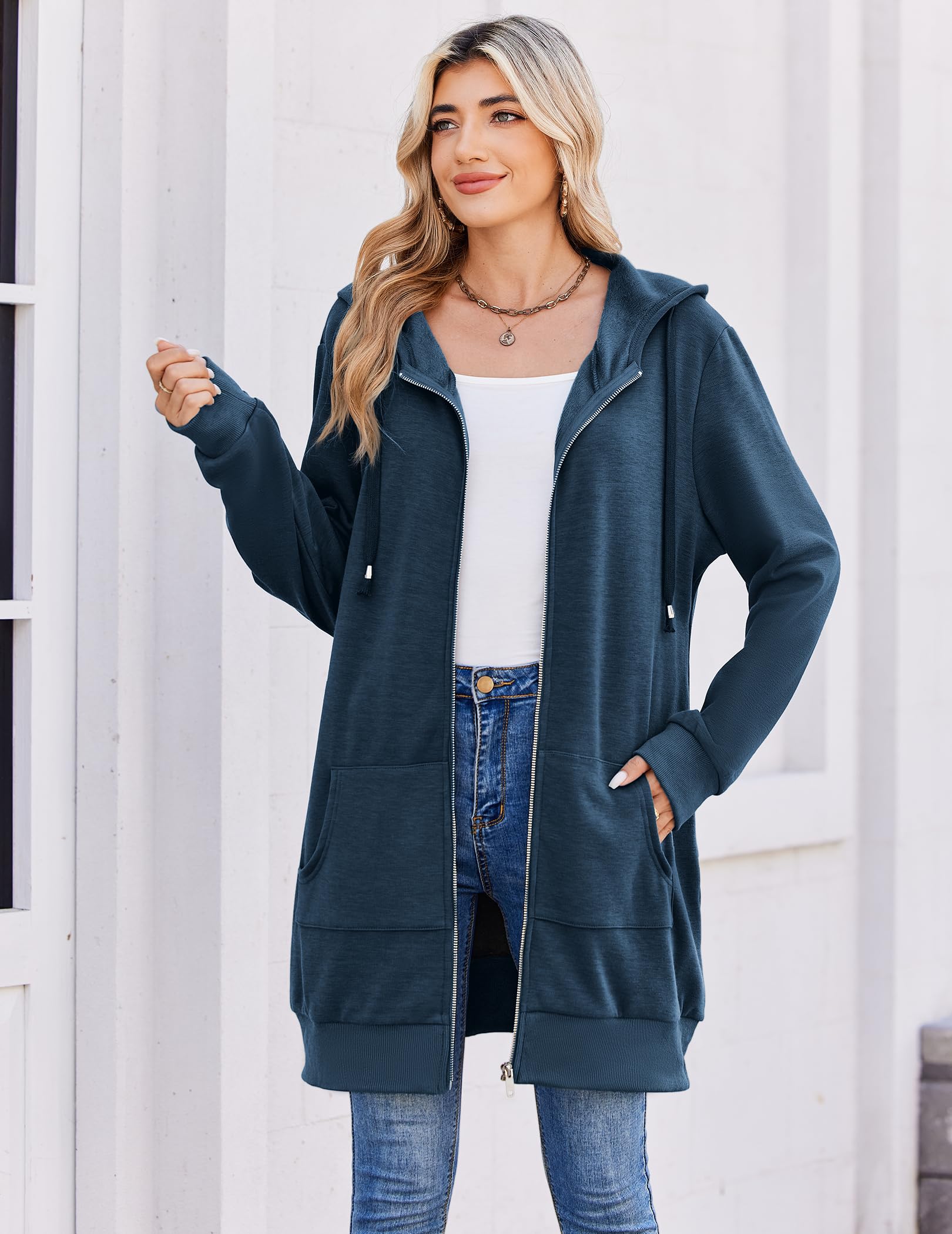 Zeagoo Felpe con cappuccio da donna con zip felpa oversize giacche in pile cappotti autunno inverno moda 2025