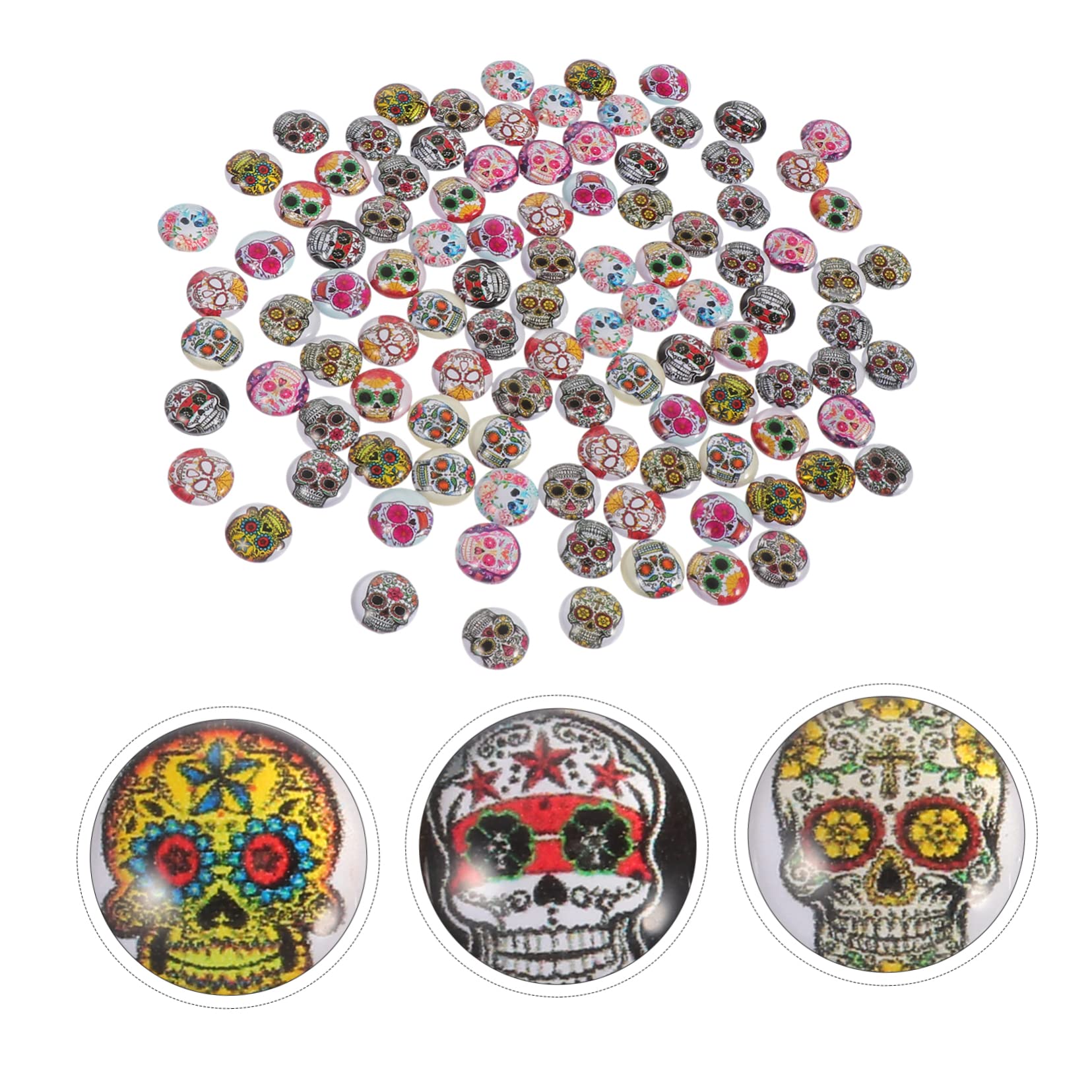 Housoutil 400 Stk. Glaskuppel Schmucksteine mit Cabochons Glänzende Bastelperlen für DIY Schmuckherstellung Vielseitige Accessoires für Halsketten Ohrringe Ringe