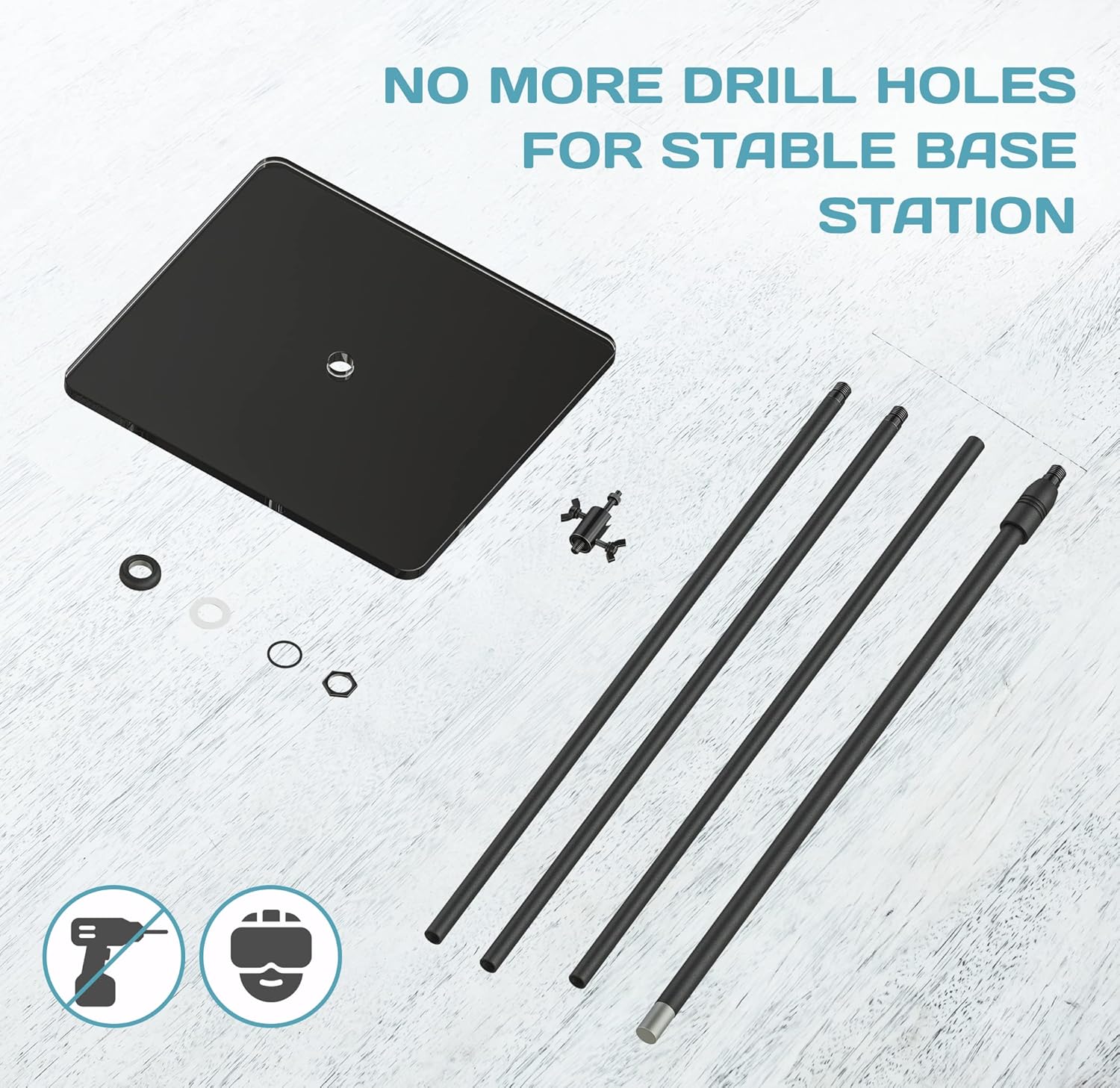 Skywin VR Glass Stand, Base Station Mount (2 Stands), Compatible with Steam VR Base Station 2.0 for Sensor Stand, and Oculus Rift Constellation