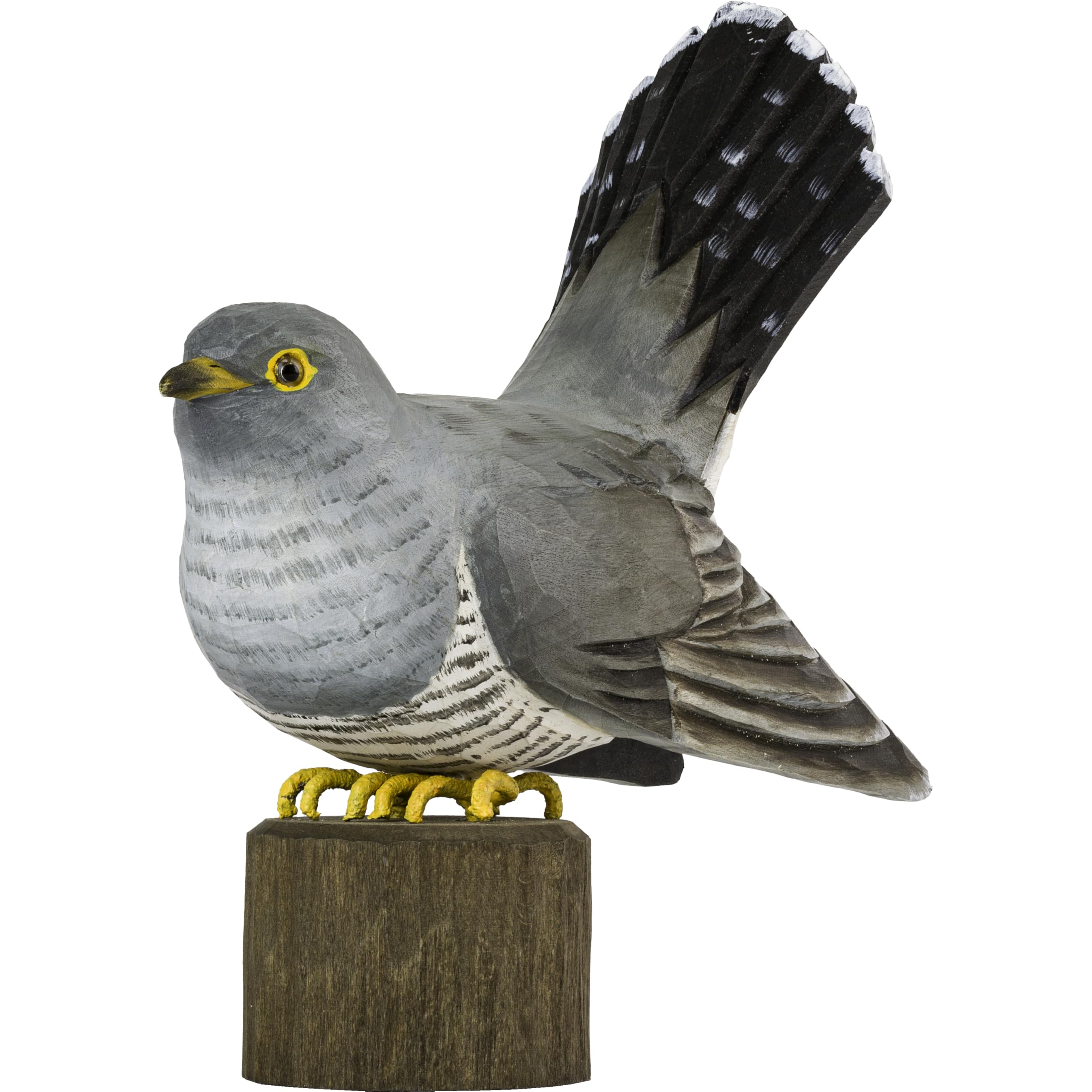 WILDLIFEGARDEN DecoBird Gemeiner Kuckuck (WG4453) handgeschnitzter dekorativer Vogel – große europäische Vögel