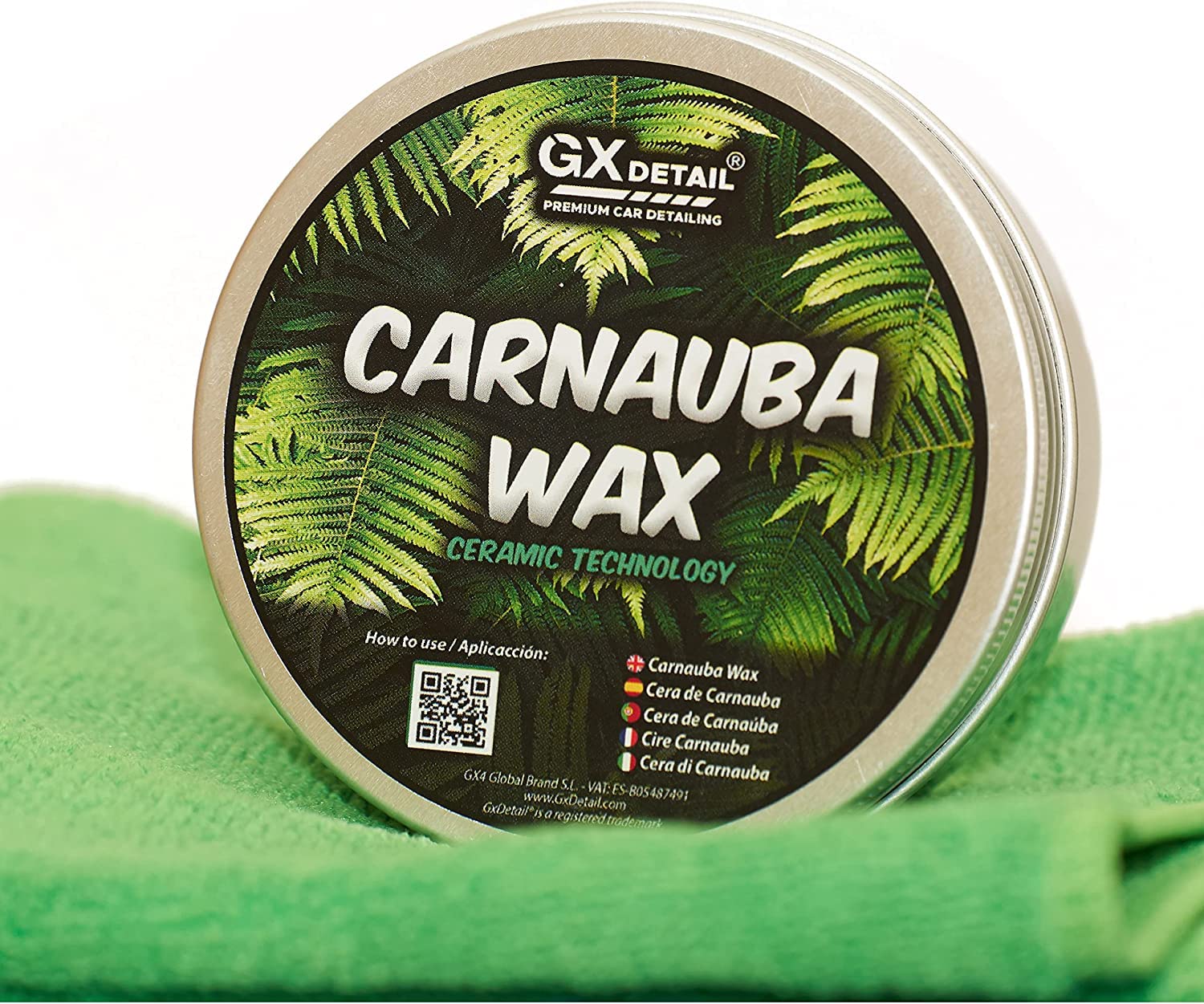 Pack Encerado GxDetail - Kit Cera Carnauba para Coche Gx Detail - Con Accesorios - Cera Líquida y Sólida - WAX Kit