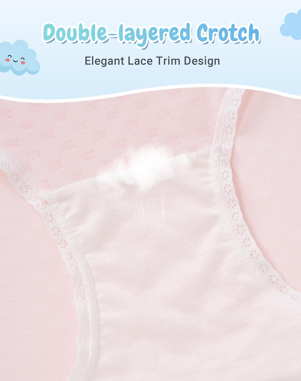 AMYNICE Girls Underwear, Soft Breathable Girl Panties with Lace Cuffs, Stylish Design Neutral Versatile Colors Girls Briefs - Image 4