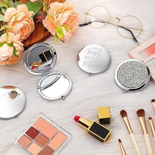 Miniatura 4 de Unittype 6 piezas de espejo compacto inspirador a granel, regalos de agradecimiento a los empleados, espejo de bolsillo para mujeres, regalo de