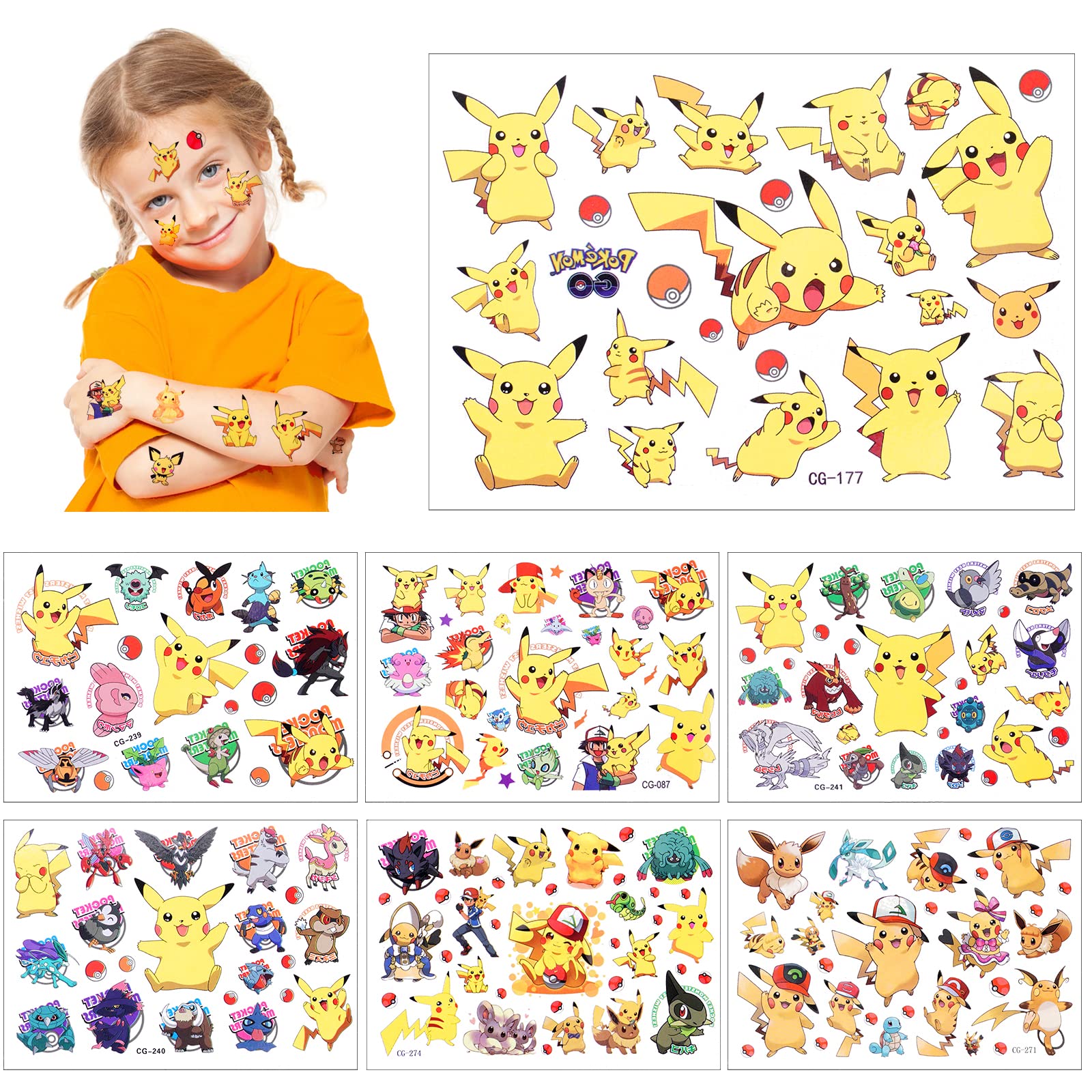 Buy ACWOO Fake Tattoos For Kids, Cartoon Stickers on Tattoos Temporary