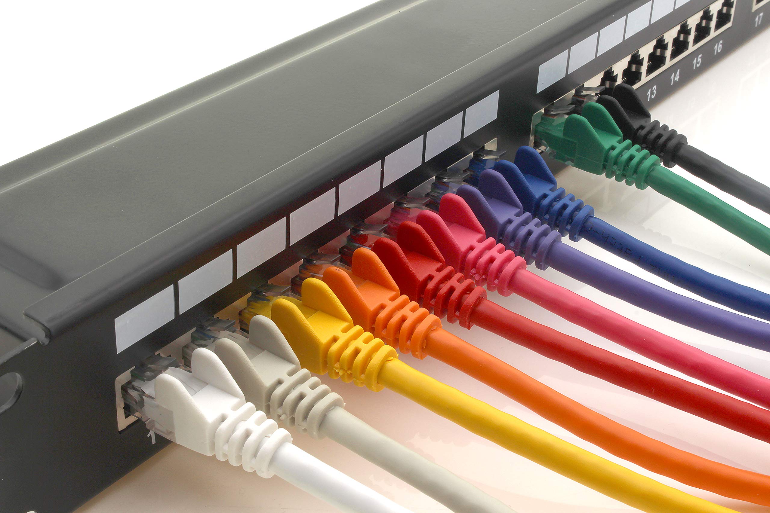 1aTTack.de Patch Panel CAT5 CAT6 CAT7 - Presa di rete RJ45 Keystone, alloggiamento in metallo CAT6 24 porte Nero Patchpanel CAT6