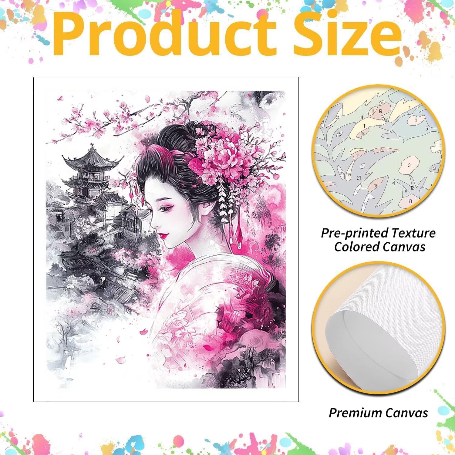 Dipingere con i Numeri Adulti Paesaggio della geisha, 60x80cm s-1055