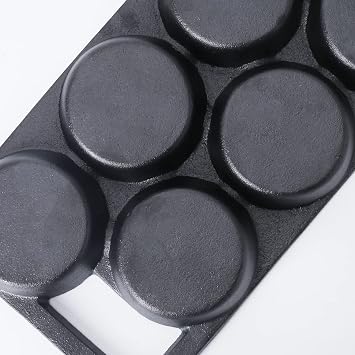 YOLOPLUS+ 16 Pre-seasoned Cast Iron Muffin Pan with Heat Resistant Gloves | 8 Cups Biscuit Pan with Handle for Biscuits, Cupcake,Muffins, and Scones