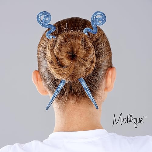 Miniatura 2 de Dos palillos azules con purpurina y diamantes para mujer, juego de 2