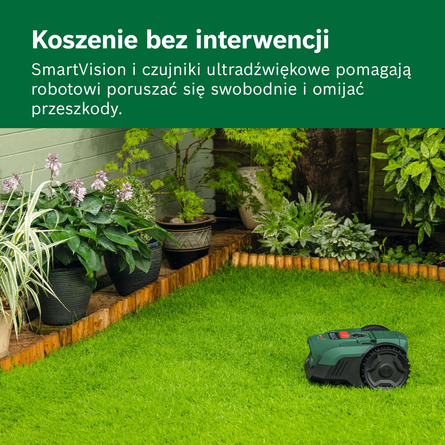 Bosch Akumulatorowy robot koszący VISIMOW18V-100 (do trawników o powierzchni do 100 m², szerokość cięcia: 16 cm, wysokość cięcia: 20 – 60 mm, zapasowe noże, akumulator i ładowarka) | do trawników do 100 m², szerokość cięcia: 16 cm, godz. cięcia: 20-60 mm,