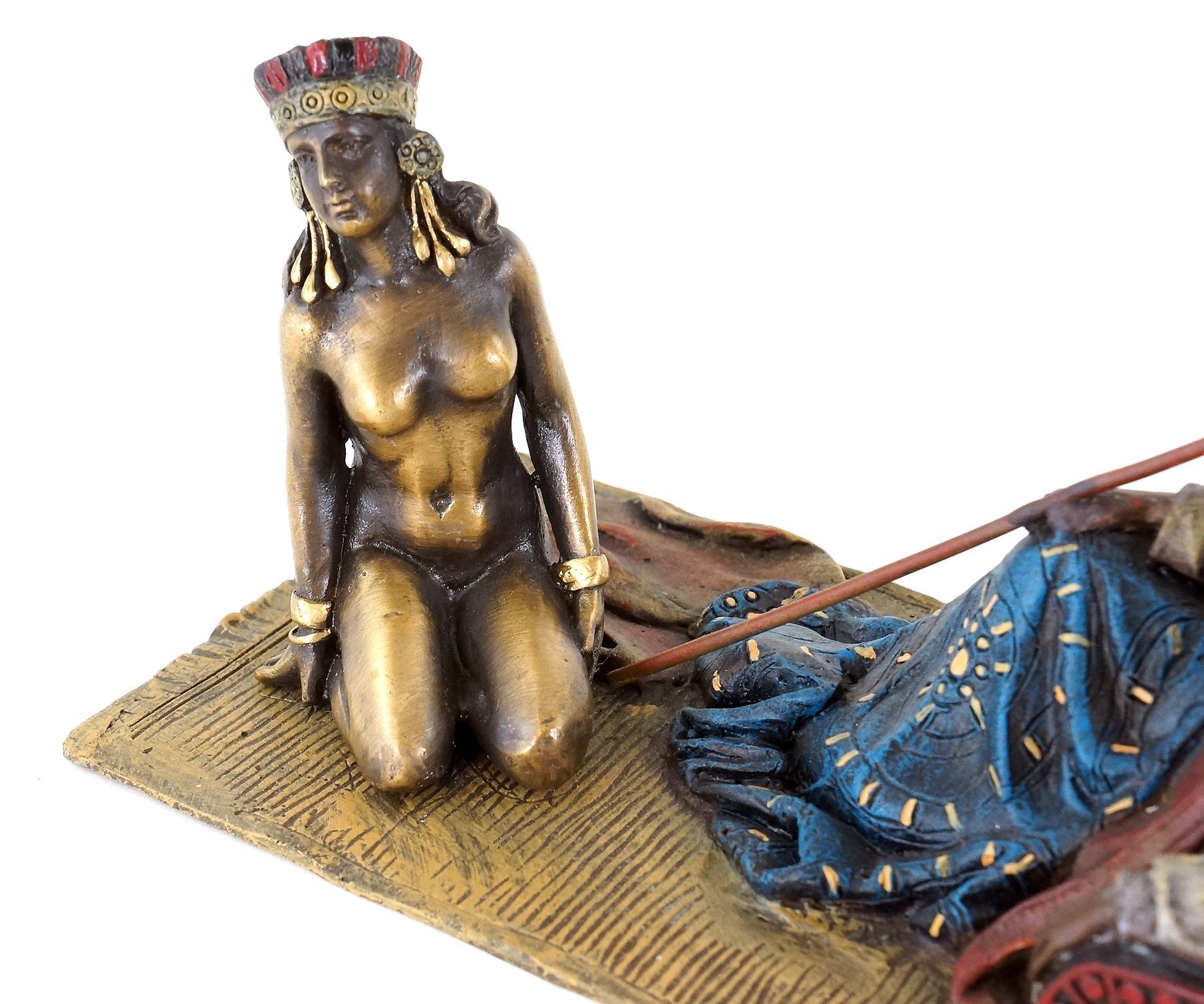 Kunst & Ambiente - Erotische Araber - Wiener Bronze - Erotika - Sklavenmeister mit nackter Sklavin - handbemalt - Orientalische Skulptur - Wohndeko für Innen