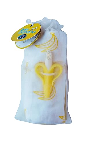 Blanket Gift Set - Baby Banana Infant Training Toothbrush Yellow